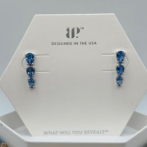 Bomb Party November Bday RBP6698 LUMINOUS SMILE Blue Topaz/Rhodium NIB